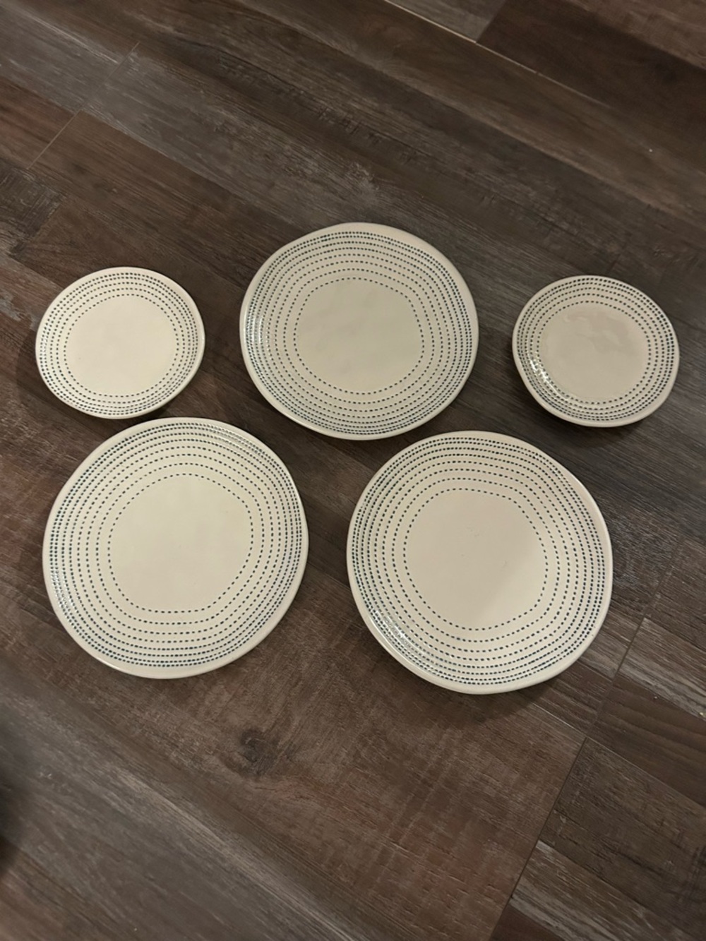 $25 sale Hearth & Hand Magnolia Plate Dessert Radial Stitch Teal Stoneware 8”